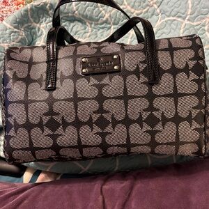 Kate Spade Heart Pattern Satchel in Black and White